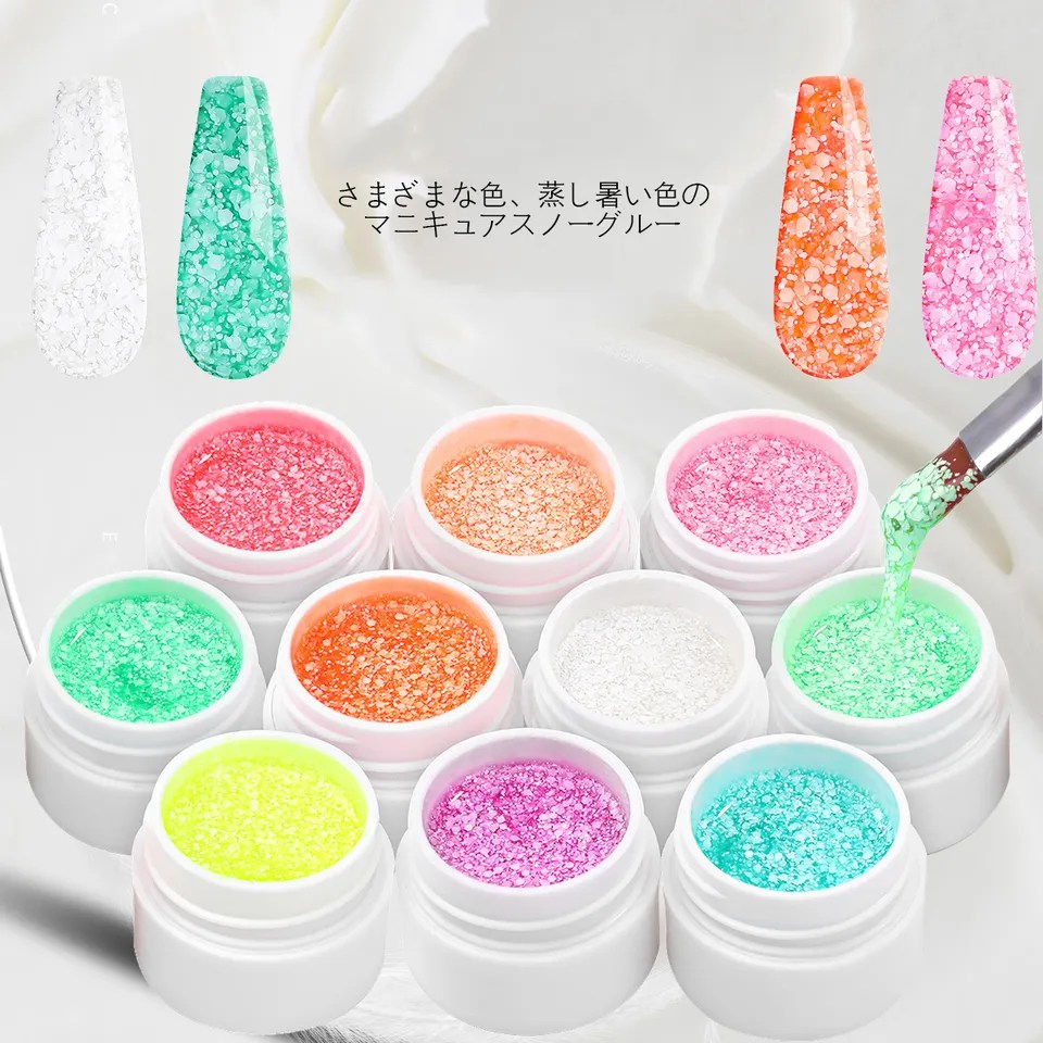 Snowflakes Sequins ژل های ناخن برفی زرق و برق
